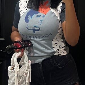 MARINE SERRE
Gray Regenerated Graphic Baby Fit T-shirt